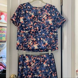 ❌SOLD❌ McGinn Kristen Abstract Mini Skirt and Shirt Set
